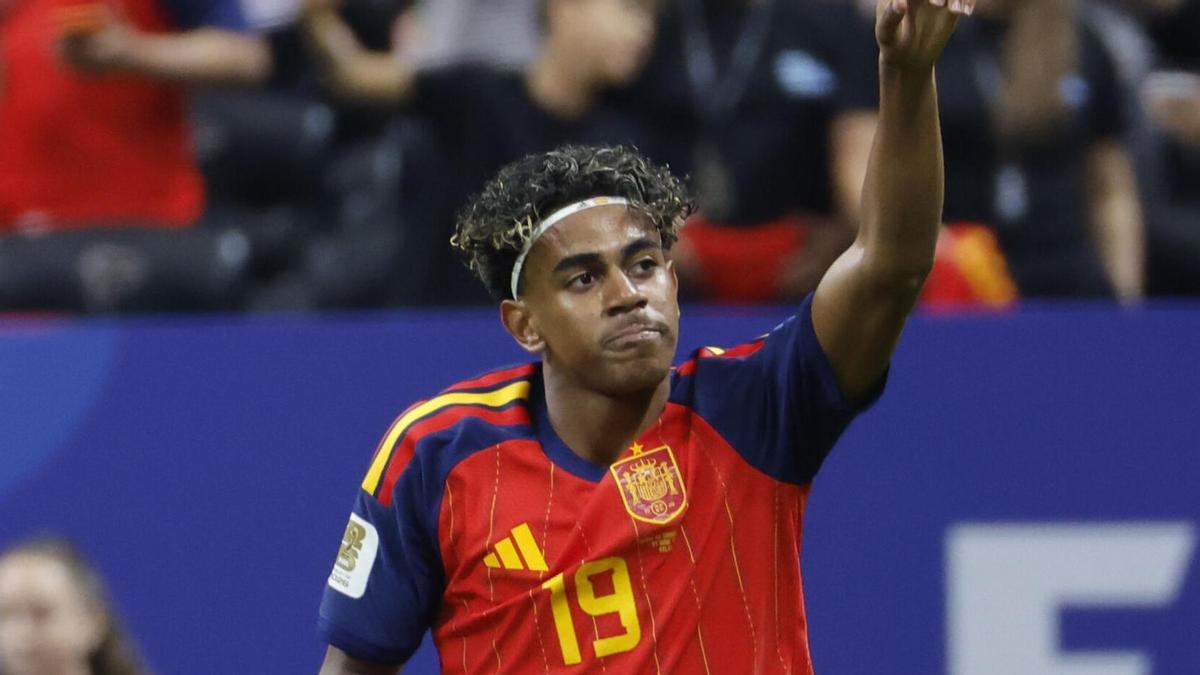 Lamine Yamal celebra su primer gol en un Mundial