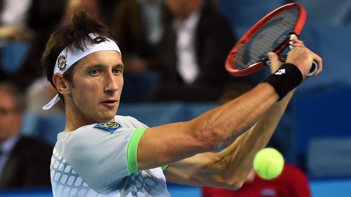 Stakhovsky durante un partido ante Wawrinka en el Open 13 de Marsella en 2015