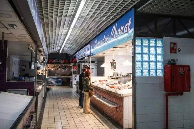 Imágenes de la escacez de pescado en el Mercat Nou de Ibiza