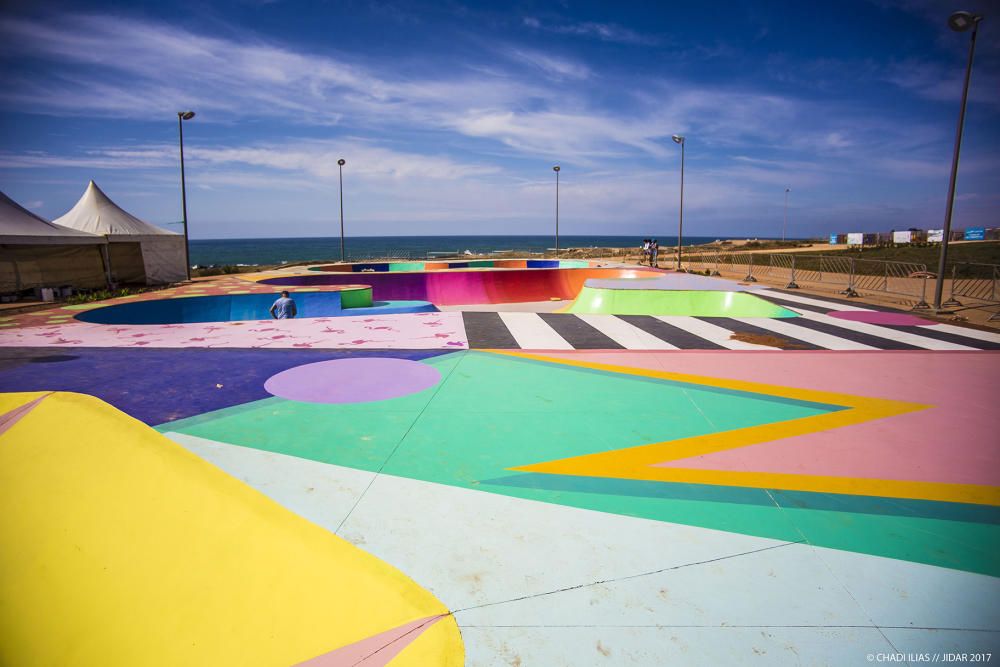 Intervención del alicantino Antonyo Marest en un parque de skate en Rabat