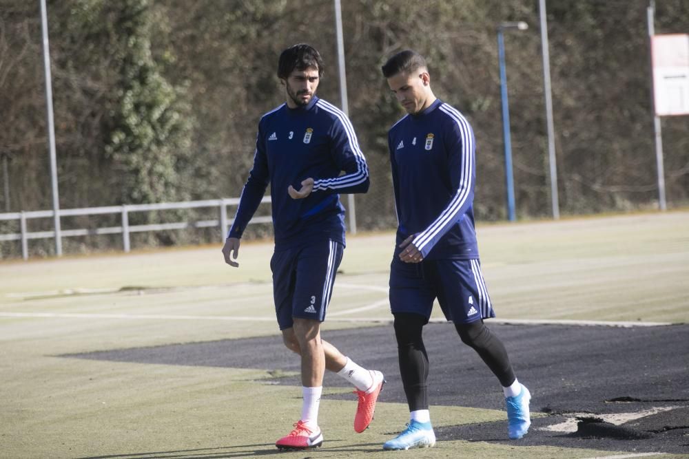 El entrenamiento del Oviedo de esta mañana