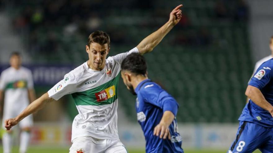 Guillermo, durante el partido Elche-Getafe, en el que marcó un gol