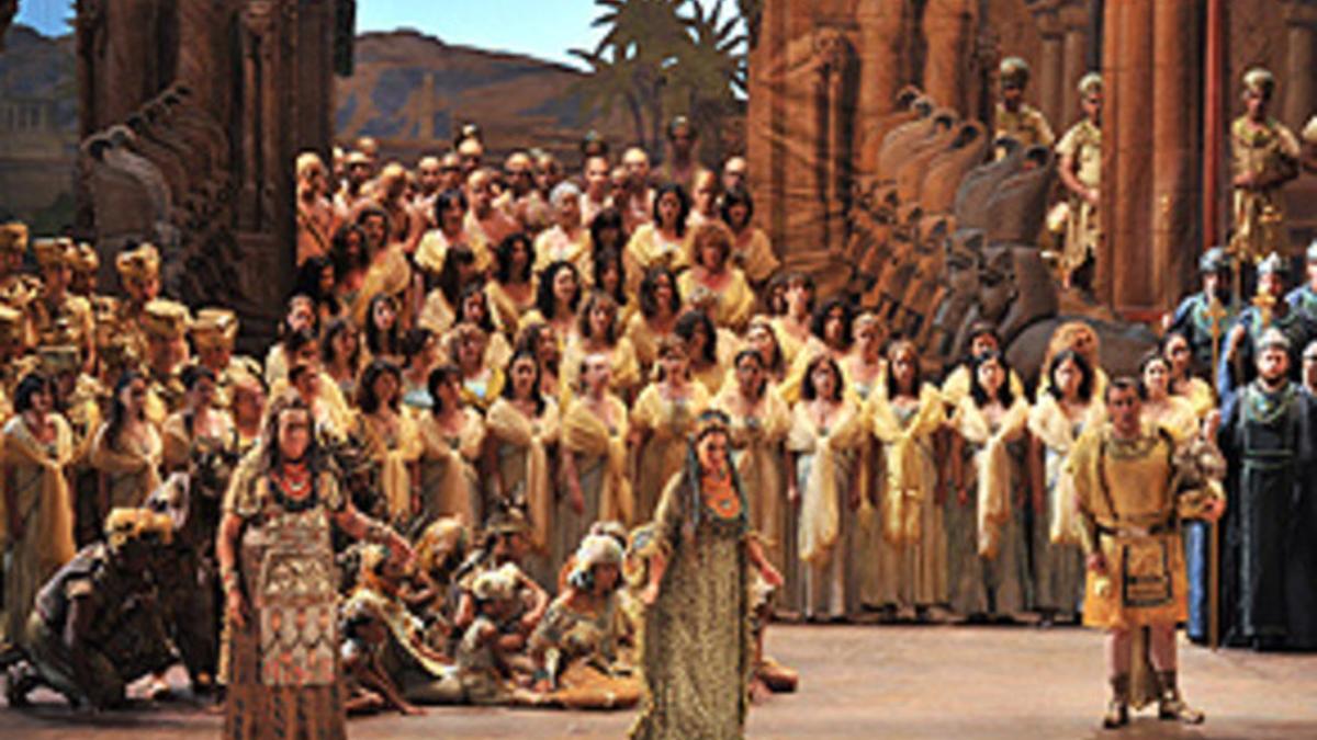Un momento de la representación de la ópera 'Aída' en el Liceu