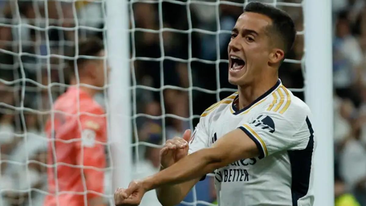 Lucas Vázquez, celebrando un gol
