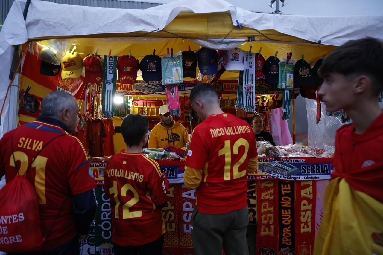 El apoyo de la afición cordobesa a la selección española, en imágenes