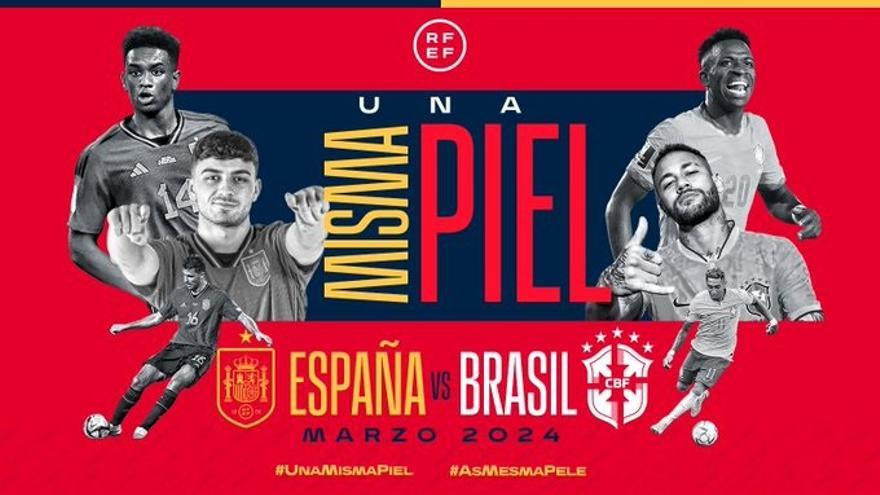 España se enfrentará en un partido amistoso a Brasil el próximo 26 de marzo en el Santiago Bernabéu