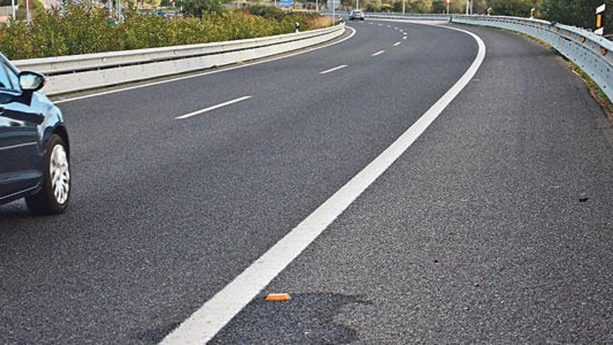 Imagen del lugar en el que ocurrió el accidente en la autopista de Llucmajor.