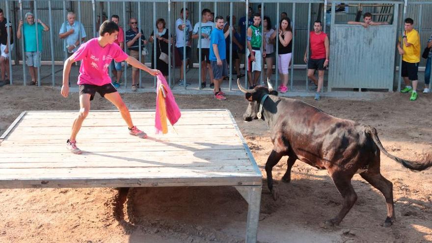 Los actos taurinos se celebrarán en plazas portátiles. En la imagen, una instantánea de una de las citas taurinas de los festejos de Alcalà anteriores a la pandemia del covid-19.n