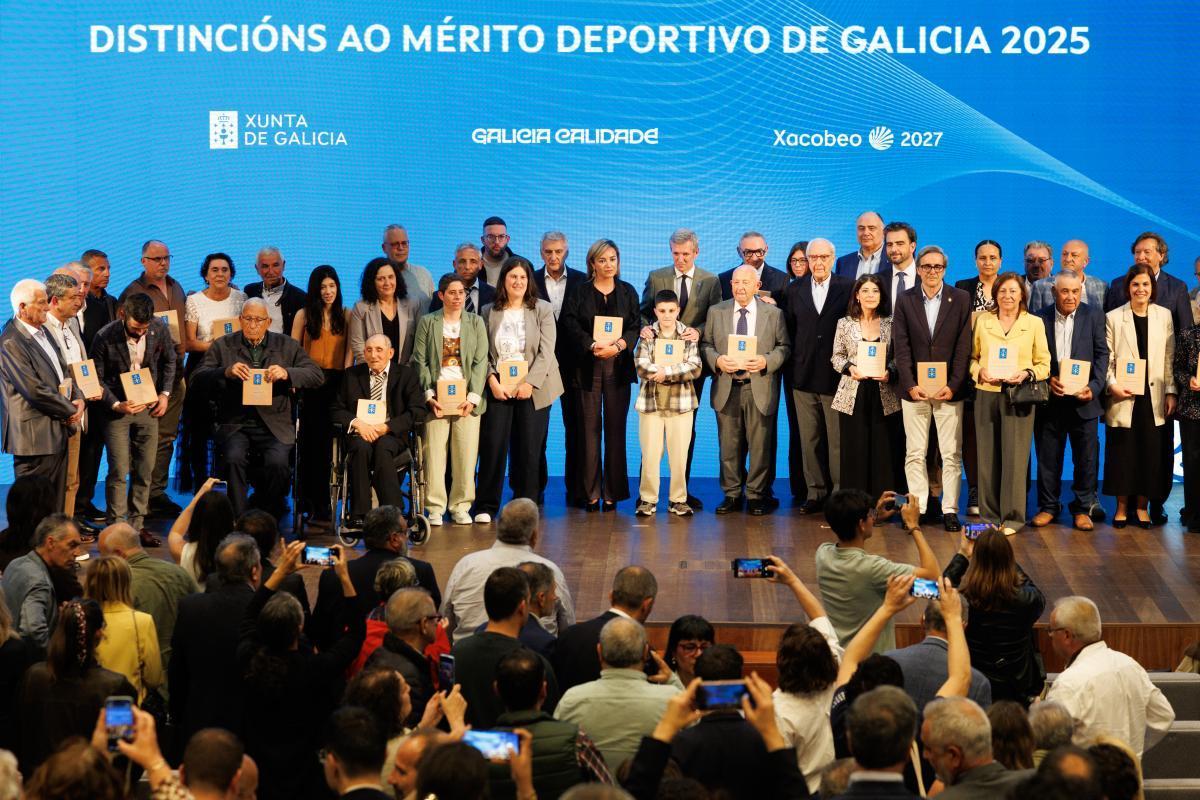 Cuadro de honor de las medallas al mérito deportivo de Galicia, ayer, en Palexco.
