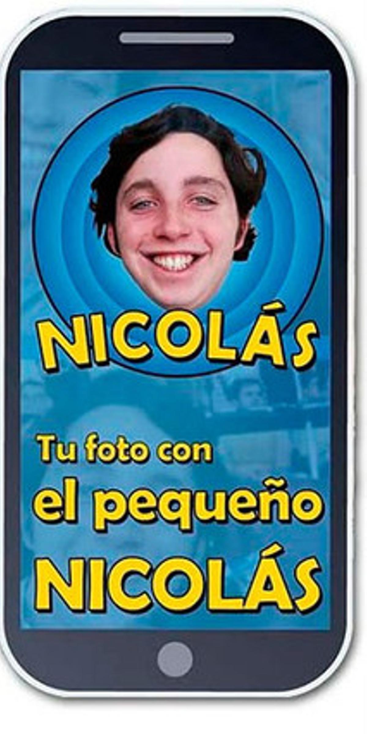 Caràtula de l’aplicació ’Tu foto con el pequeño Nicolás’. Caràtula de l’aplicació ’Tu foto con el pequeño Nicolás’.