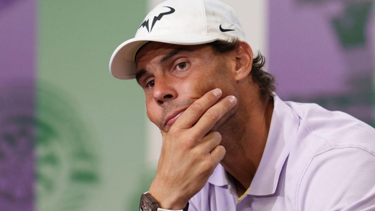 Nadal, en una rueda de prensa en Wimbledon. |  // EFE