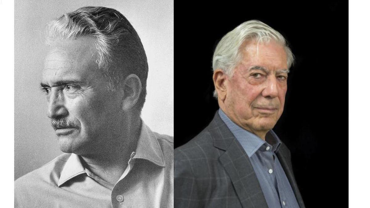 José María Arguedas (izda.) y Mario Vargas Llosa.