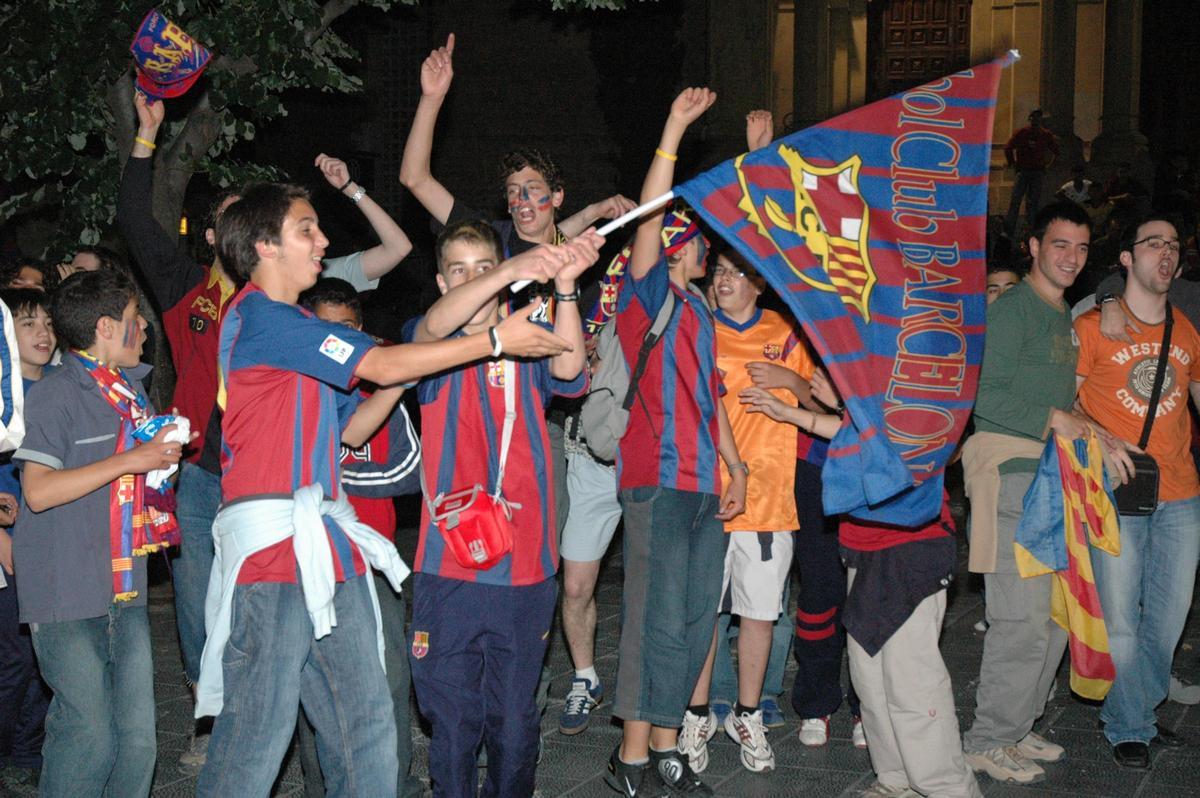 Celebració d'una victòria del Barça, 2005 Celebració d'una victòria del Barça, 2005