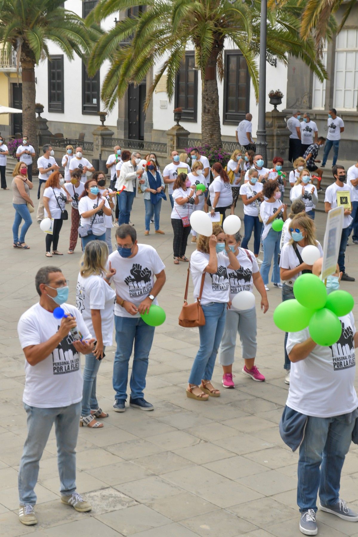 Manifestación de empleados municipales para exigir que los hagan fijos