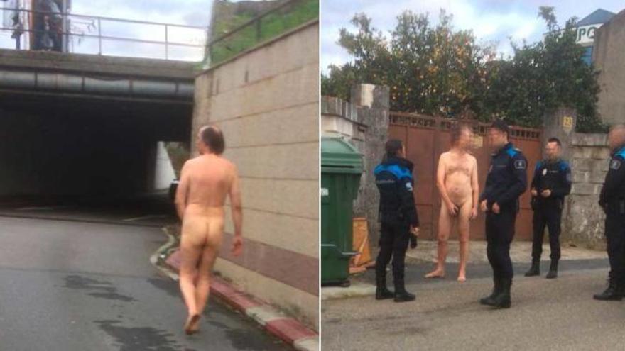 Desnudo y por la carretera en Vigo en plena hora punta