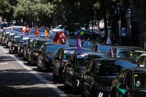 Conductors de VTC protesten a Barcelona.