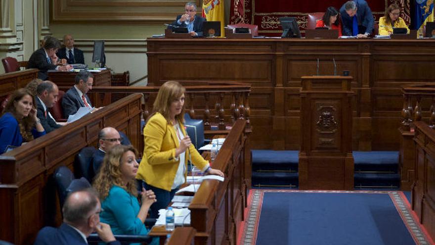 La consejera de Seguridad del Gobierno de Canarias, Nieves Lady Barreto, en el Parlamento.