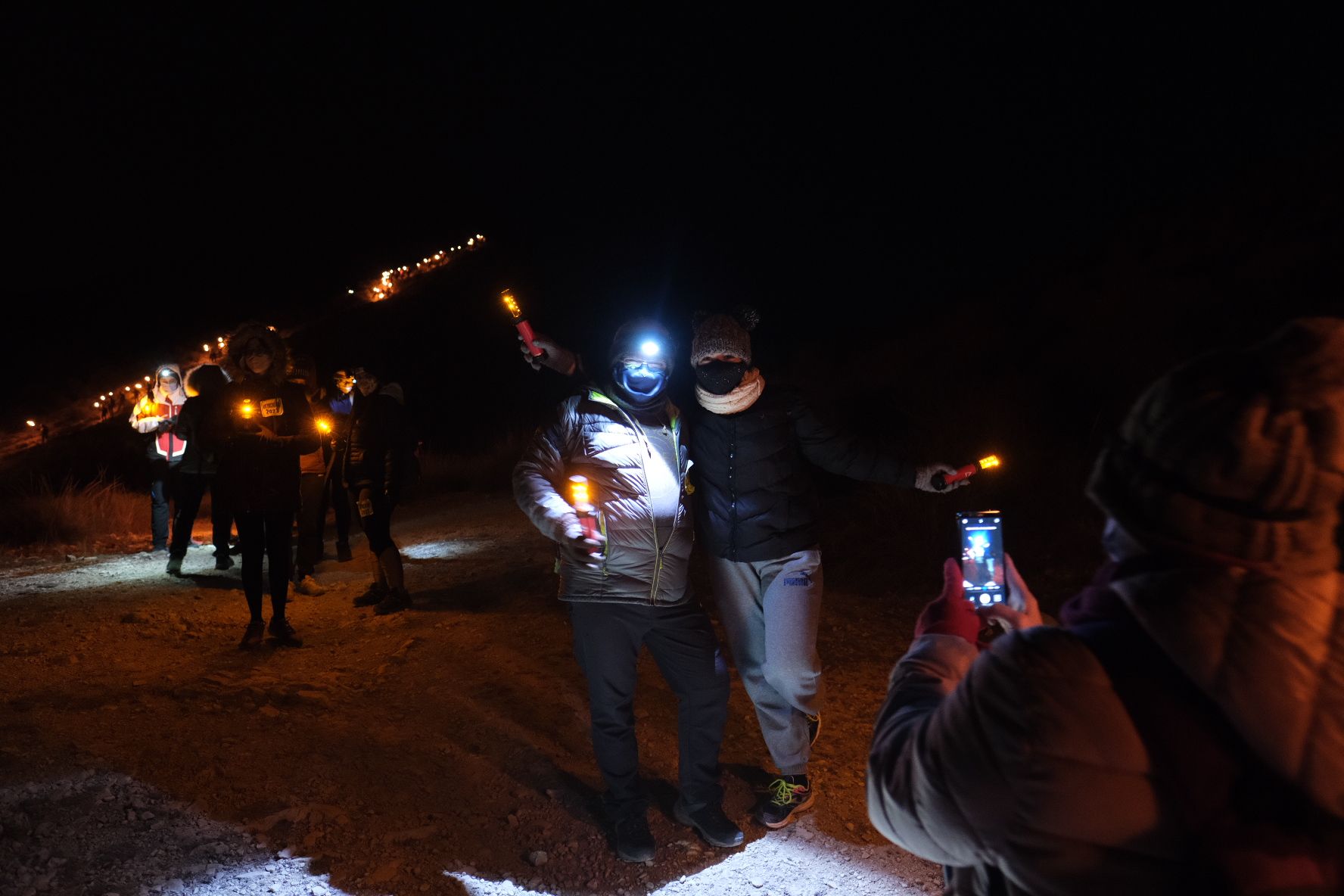 Bajada de antorchas del monte Bolón de Elda en la noche de Reyes