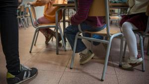 Aula de una escuela catalana este curso.