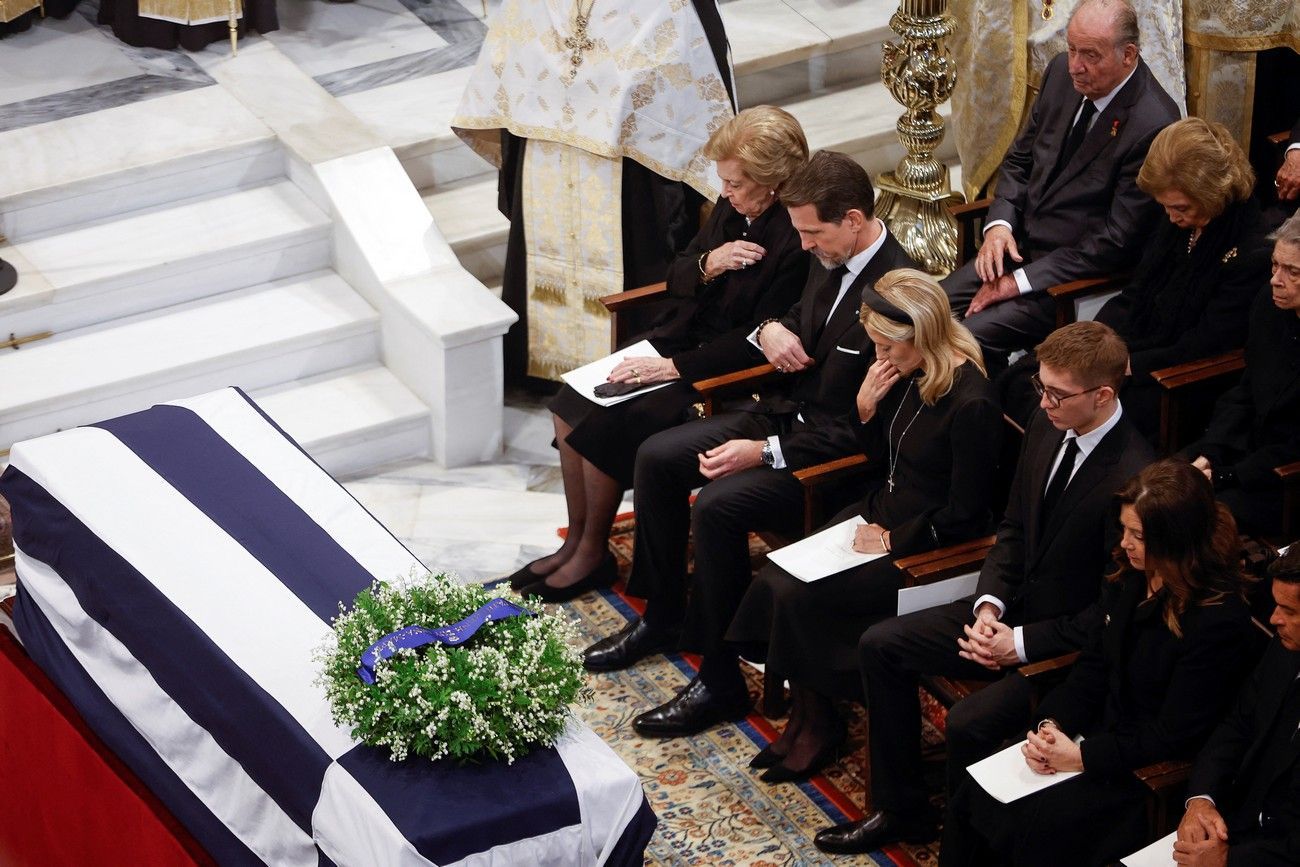 Así es la familia canaria del rey Constantino de Grecia que acaparó toda la atención durante su funeral