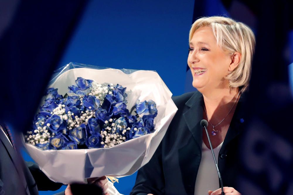 Marine Le Pen celebra el resultado electoral