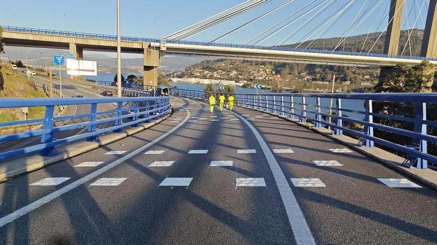 Las obras de seguridad obligan a cortar al tráfico el ramal de la autovía a la autopista