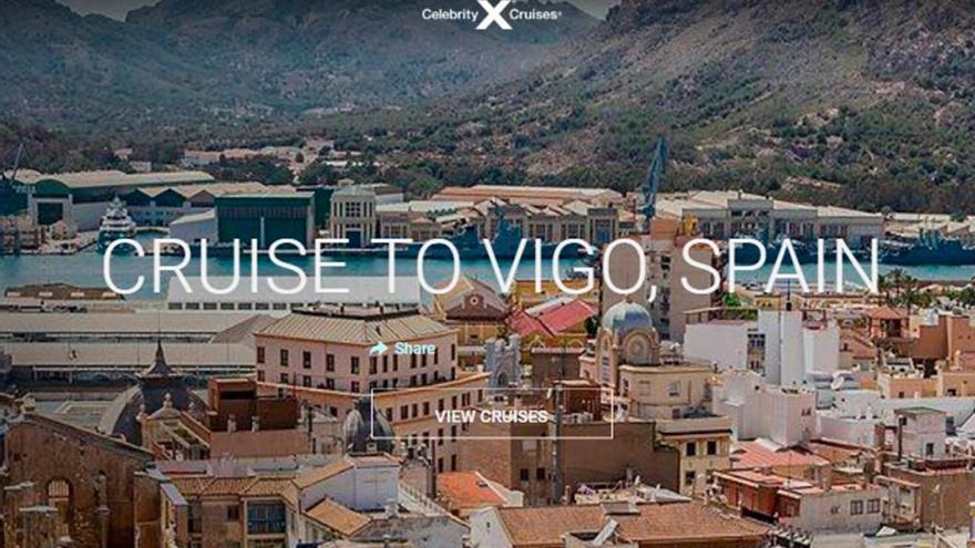 Celebrity Cruises promociona Vigo con una foto de Cartagena