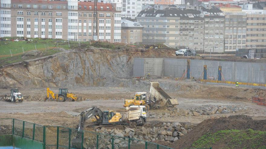 Estados de las obras en San Pedro de Visma el pasado mes de febrero.