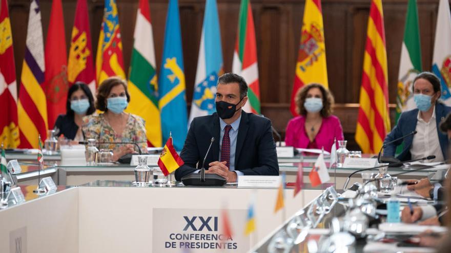 El president del govern espanyol, Pedro Sánchez, a la conferència de presidents a La Rioja, el 31 de juliol del 2020