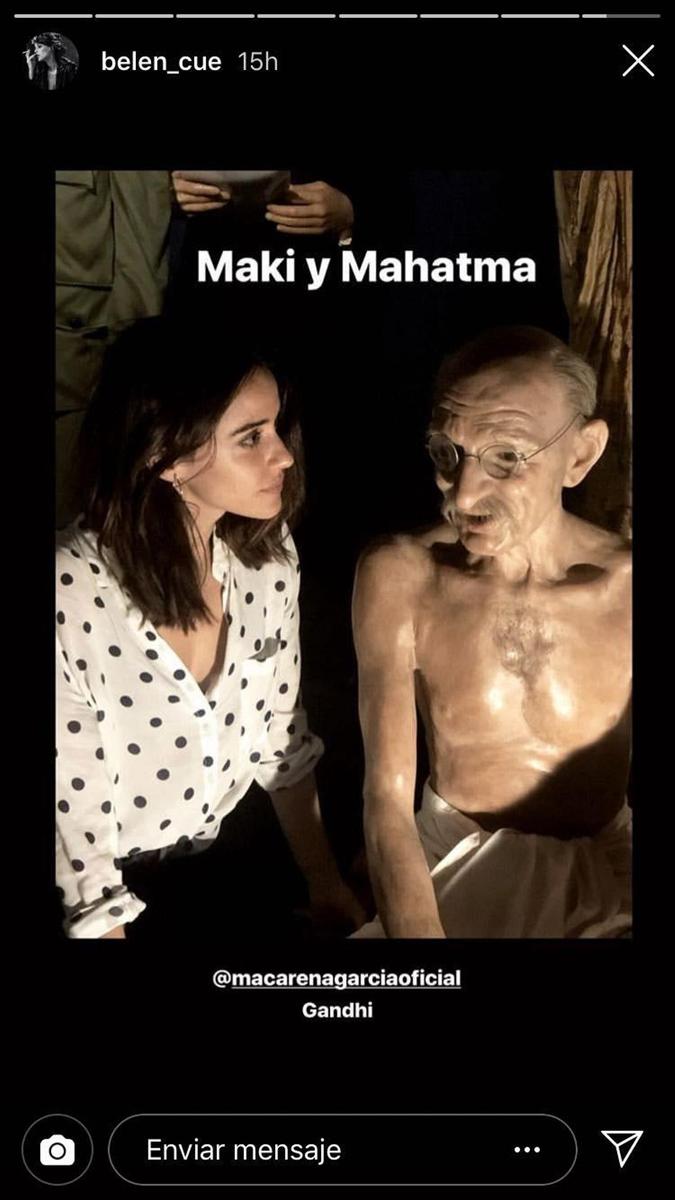 Macarena García con Gandhi de cera