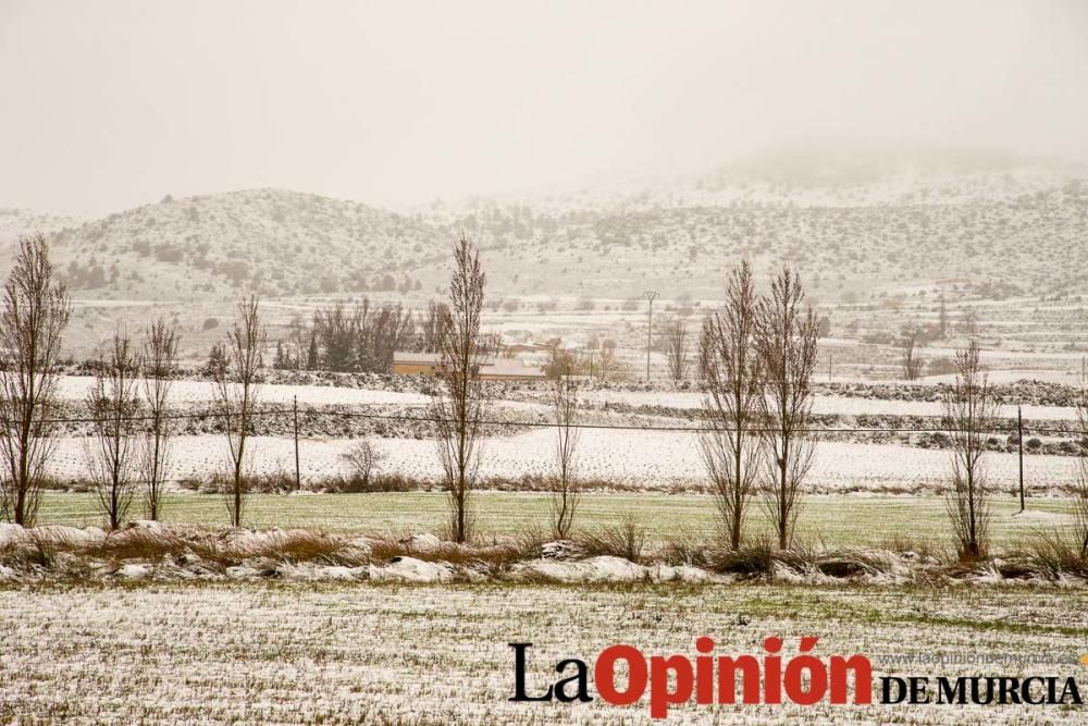 Nieve en las pedanías altas del Noroeste