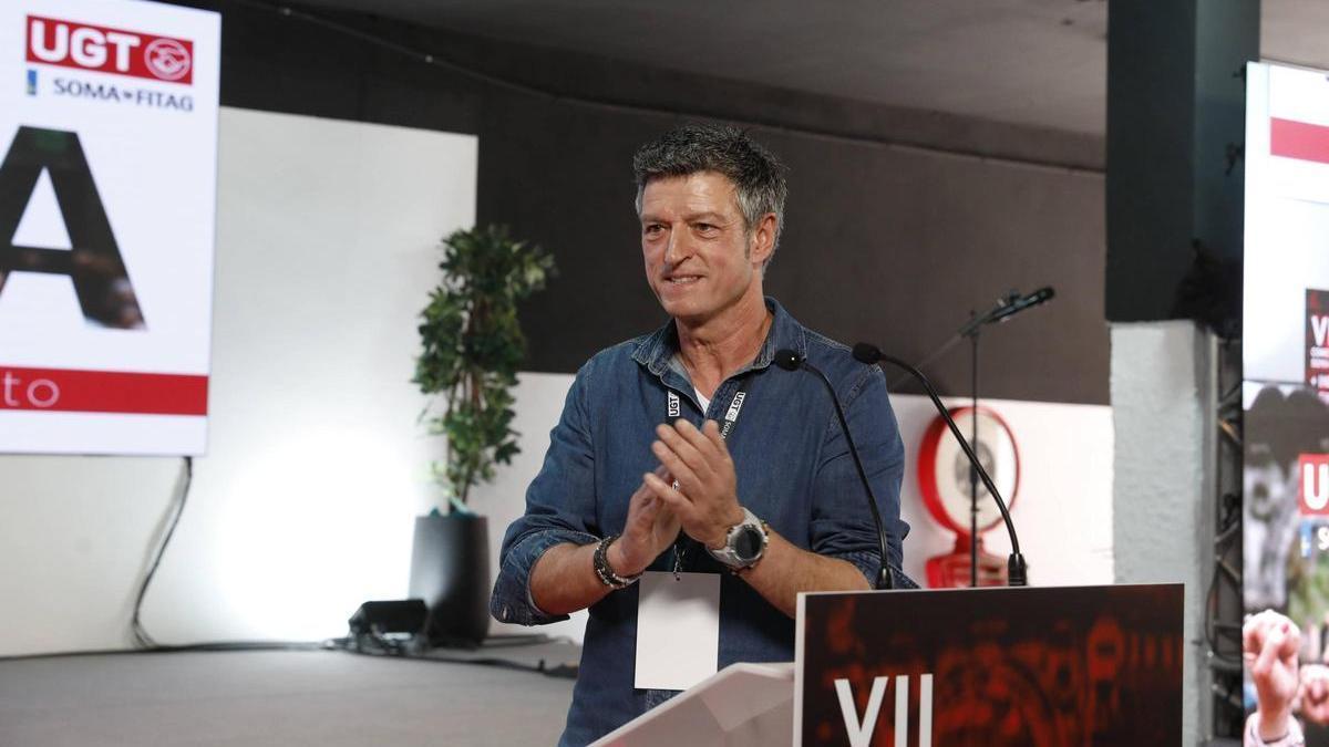 José Luis Roces, en el congreso del SOMA.