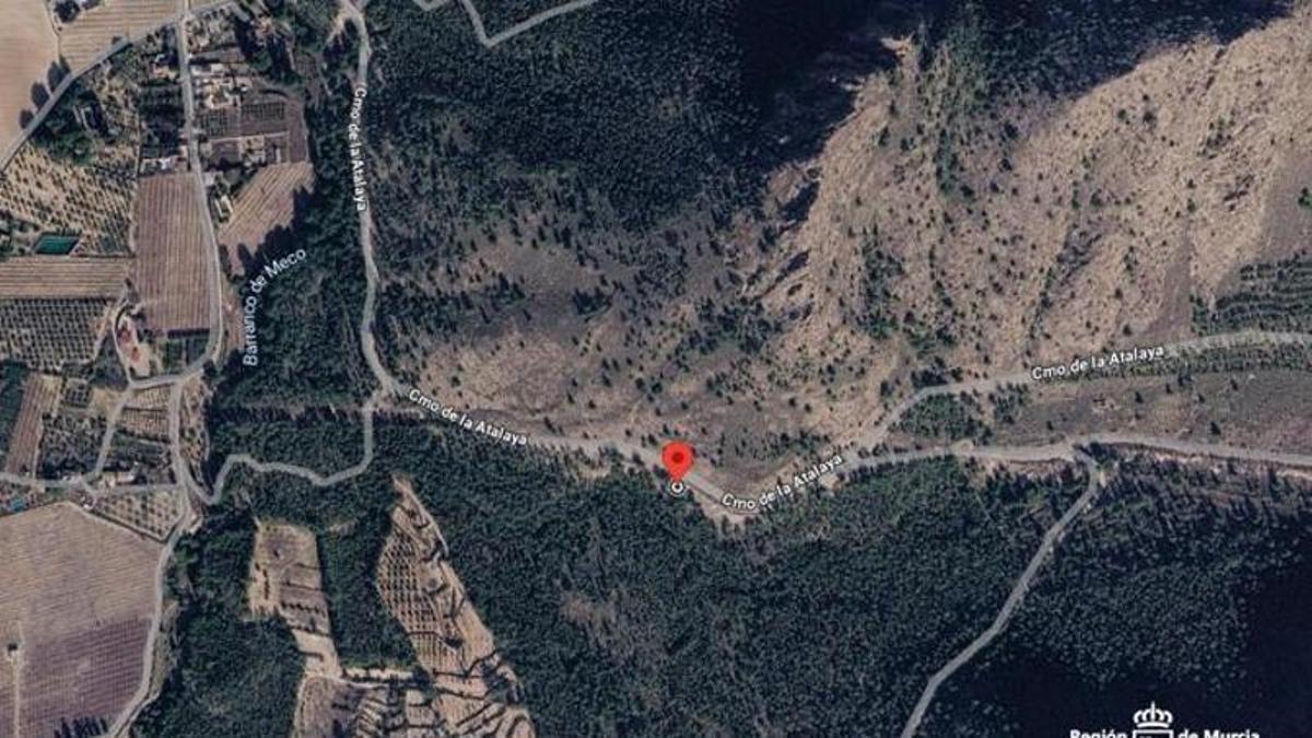 Ubicación del accidente de tráfico en Cieza.