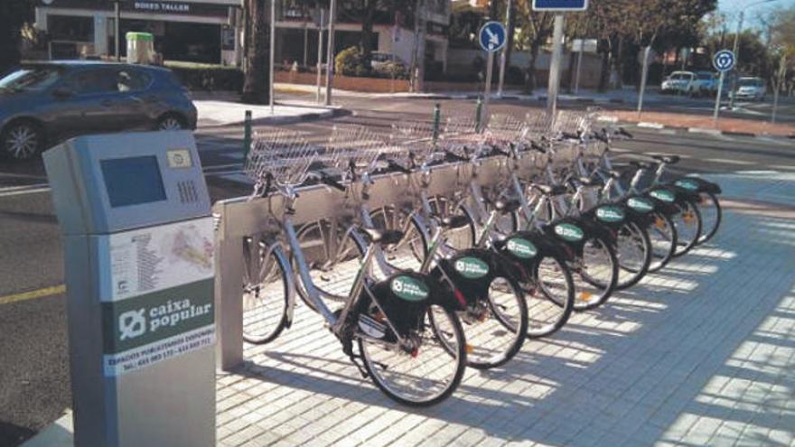 Parking para bicis eléctricas en ciudad 