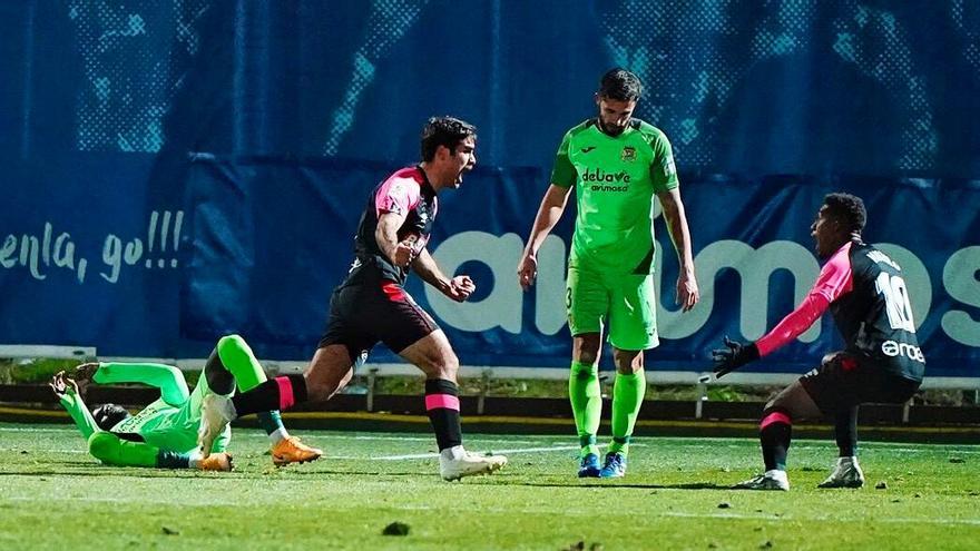 Abdón celebra su tanto en Copa ante el Fuenlabrada.