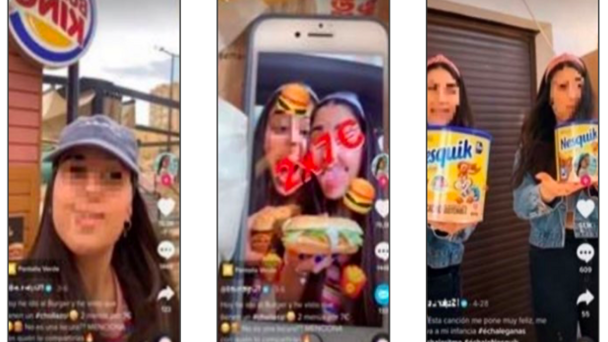 Capturas de pantalla del Consell Català de l'Audiovisual sobre la publicidad engañosa en TikTok