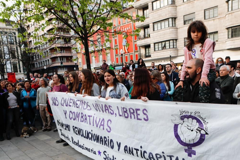 Manifestación por la condena a los integrantes de "La Manada" en Gijón.