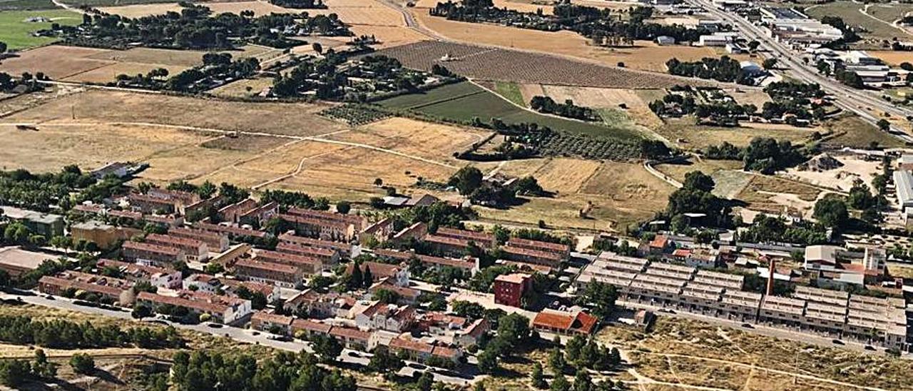 El barrio San Francisco de Villena desde la sierra de la Villa. |