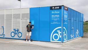 Nuevo equipamiento Bicibox de gran capacidad inaugurado este jueves en El Prat de Llobregat por el AMB.