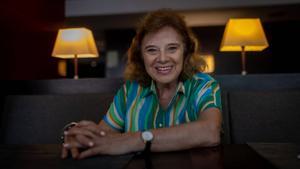 Alicia Hoppe, viuda del escritor Mario Levrero en el hotel Zenit de Barcelona. 