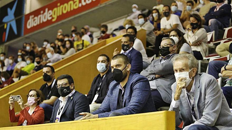 Marc Gasol va veure el partit des de la llotja de Fontajau. | ANIOL RESCLOSA