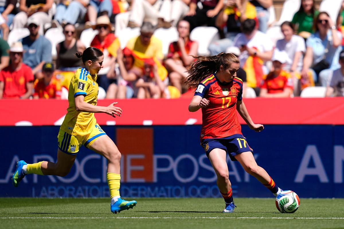 Partido de clasificación para la Copa Mundial Femenino entre España y Ucrania, en imagenes.