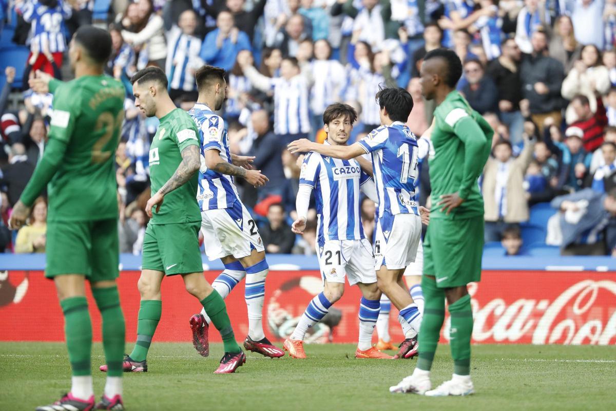 Imagen de la última visita del Elche a la Real Sociedad, en 2023