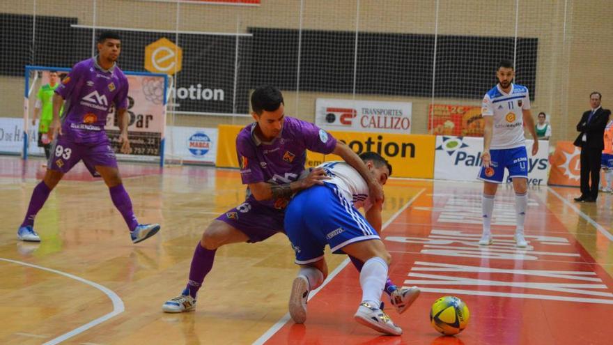Un momento del encuentro entre Palma Futsal y Zaragoza.