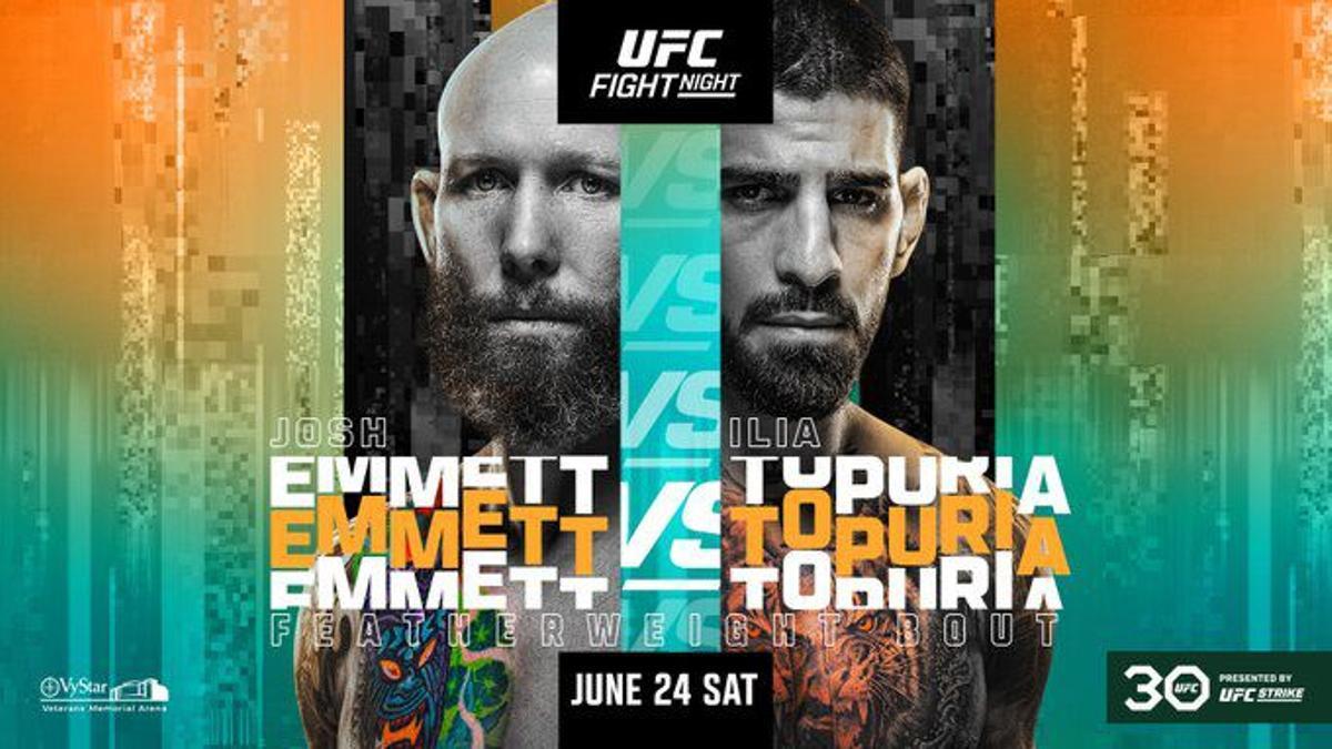 El cartel de la UFC Fight Night con Emmett y Topuria