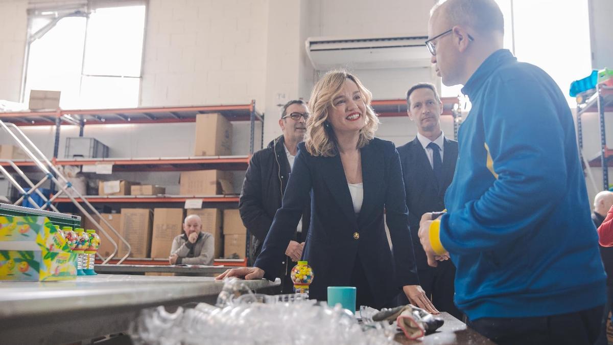 La ministra Pilar Alegría, durante su visita de este miércoles a Andorra.