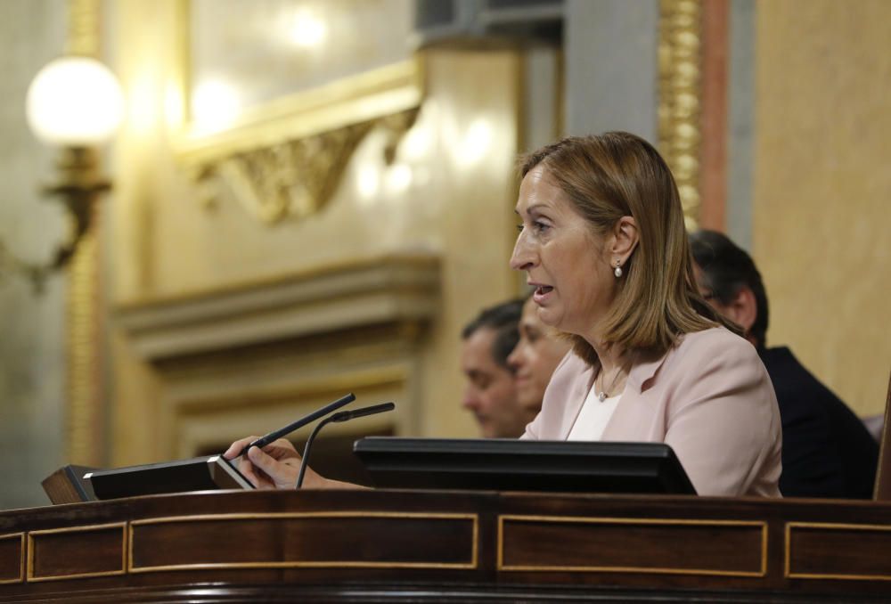 GRA287. MADRID, 19/07/2016.- La recién elegida presidenta del Congreso de los Diputados, Ana Pastor, interviene en la sesión constitutiva de las Cortes Generales de la XII legislatura que ha tenido lugar hoy en la Cámara Baja, donde ha expresado su confianza en que la presente legislatura sea "próspera y fructífera", y ha subrayado que el Parlamento debe ser "generador de los consensos necesarios". SESIÓN CONSTITUTIVA CORTES GENERALES DE LA XII LEGISLATURA