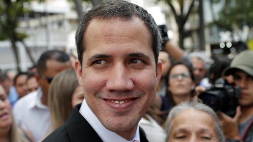 Guaidó, a su regreso a Venezuela.