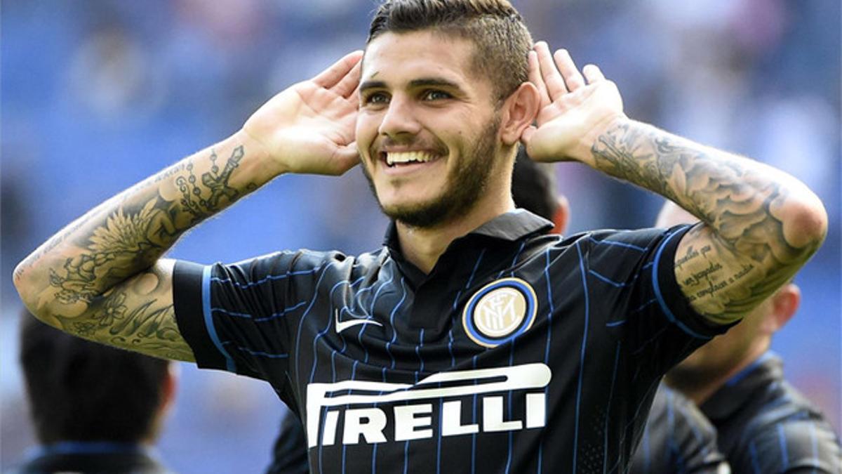 Icardi firmó un triplete de goles ante el Sassuolo