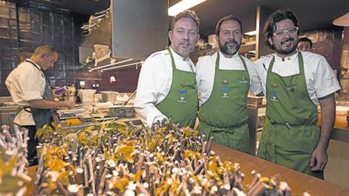 Albert Adrià, Enrique Olvera y Paco Méndez, socio de Adrià.